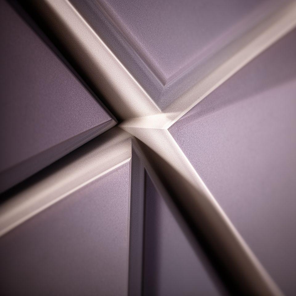 Hochauflösendes Detail eines geometrischen Wandpaneels mit Licht und Schatten in einem Zürcher Studio