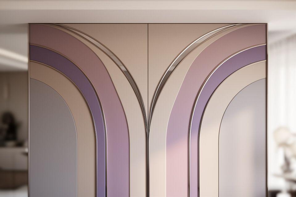 Elegantes Wandpaneel mit bogenförmiger Symmetrie und sanfter Reflexion in einem modernen Interior